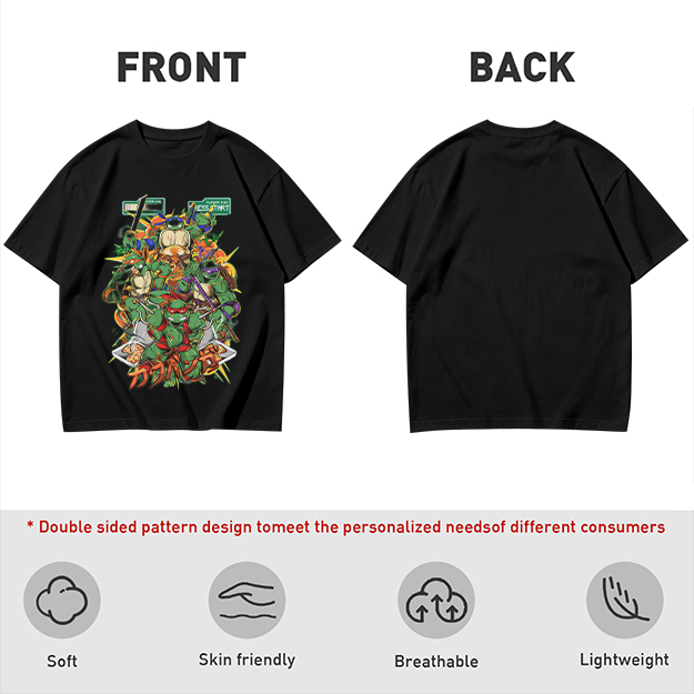 Olive T-Shirt With Teenage Mutant Ninja Turtles Graphic Print