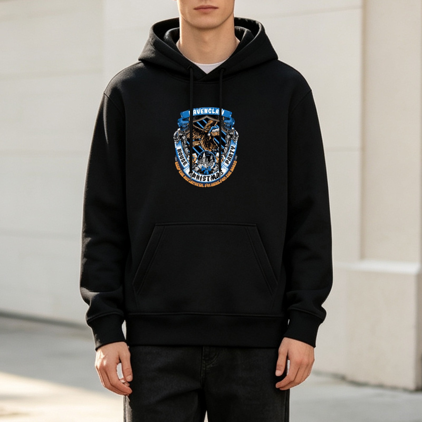 Ravenclaw House Christmas Party Graphic Black Hoodie