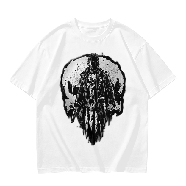 Olive T-Shirt With Punisher Skull Warrior Graphic Print