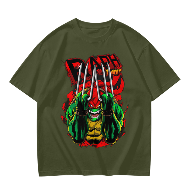 Olive Green Teenage Mutant Ninja Turtles Raphael Graphic T-Shirt
