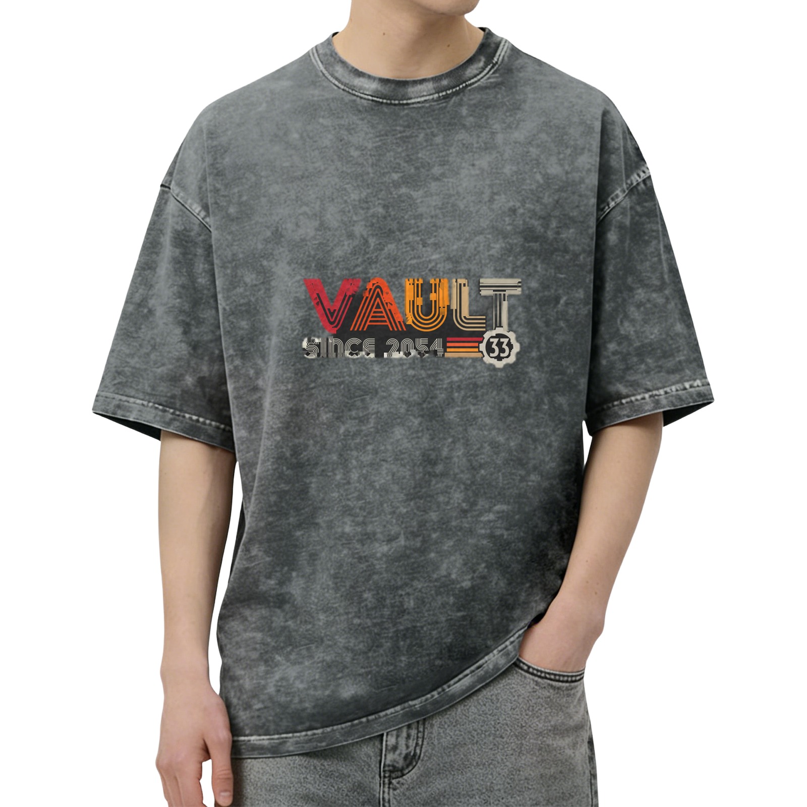 Vault 33 Since 2054 Acid Wash Graphic T-Shirt