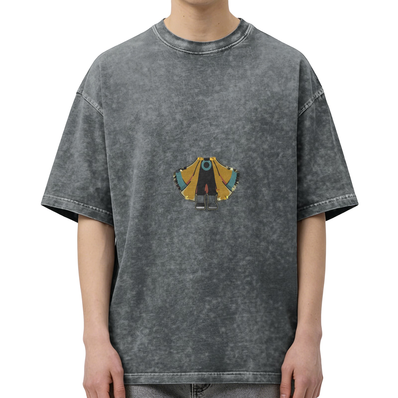 Oversized Acid Wash T-Shirt With Graphic Print