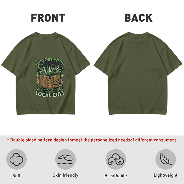 Support Your Local Cult Occult Book Graphic T-Shirt