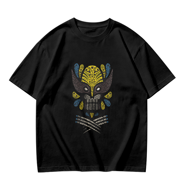 Olive T-Shirt With Ornate Skull Mask Graphic Print