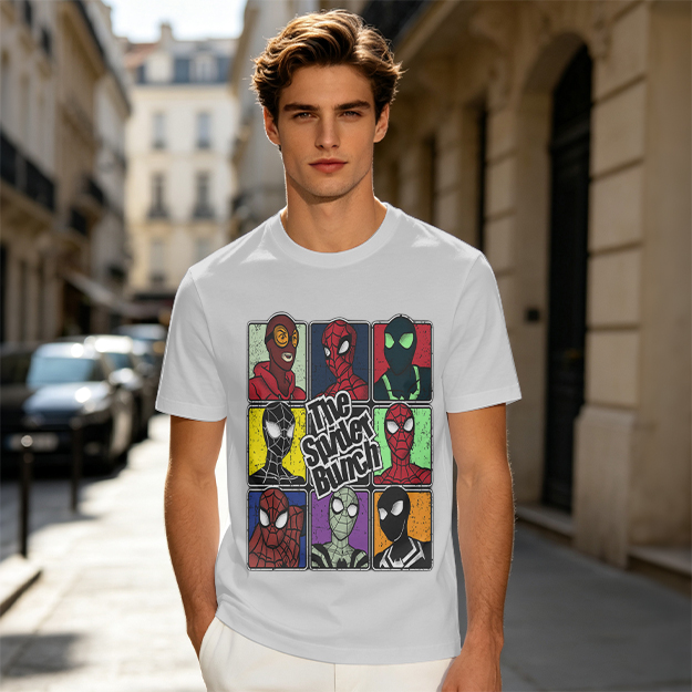 Olive T-Shirt Featuring The Spider Bunch Multiverse Character Art