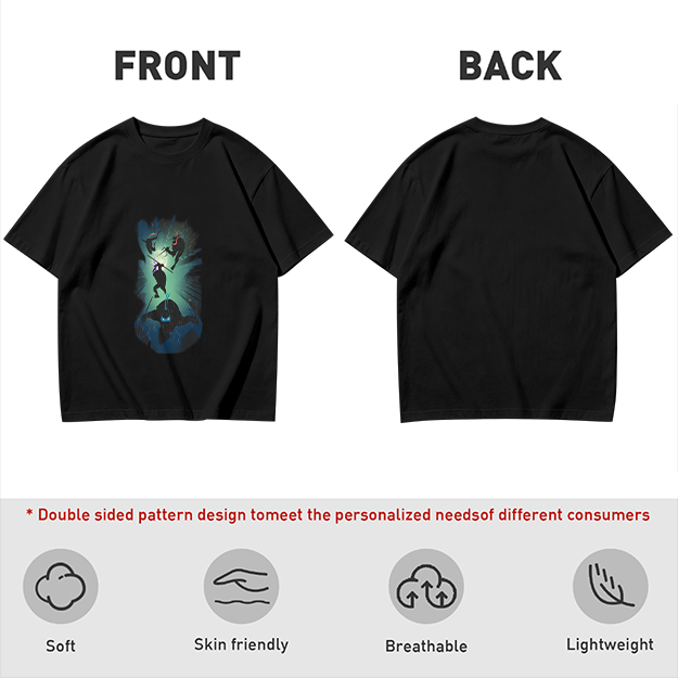 Olive T-Shirt With Climbing Cave Silhouette Graphic