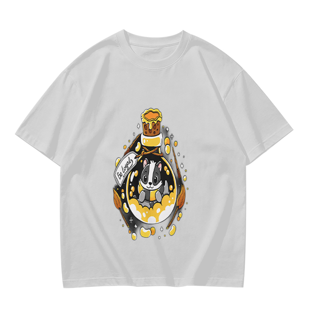 Olive T-Shirt With Cute Badger In Potion Bottle Graphic