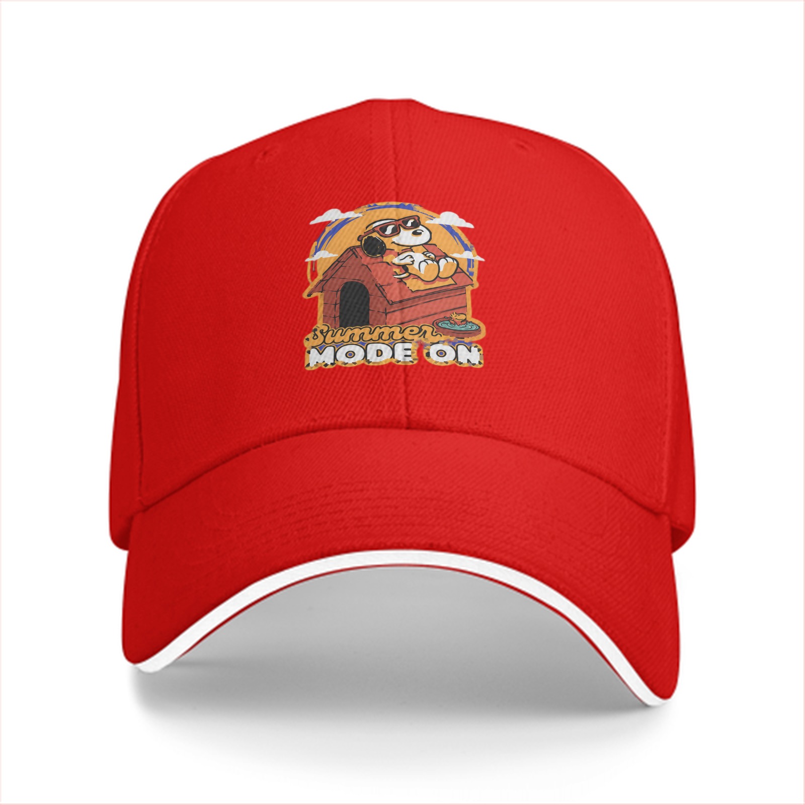 Black baseball cap with Snoopy Summer Mode On graphic