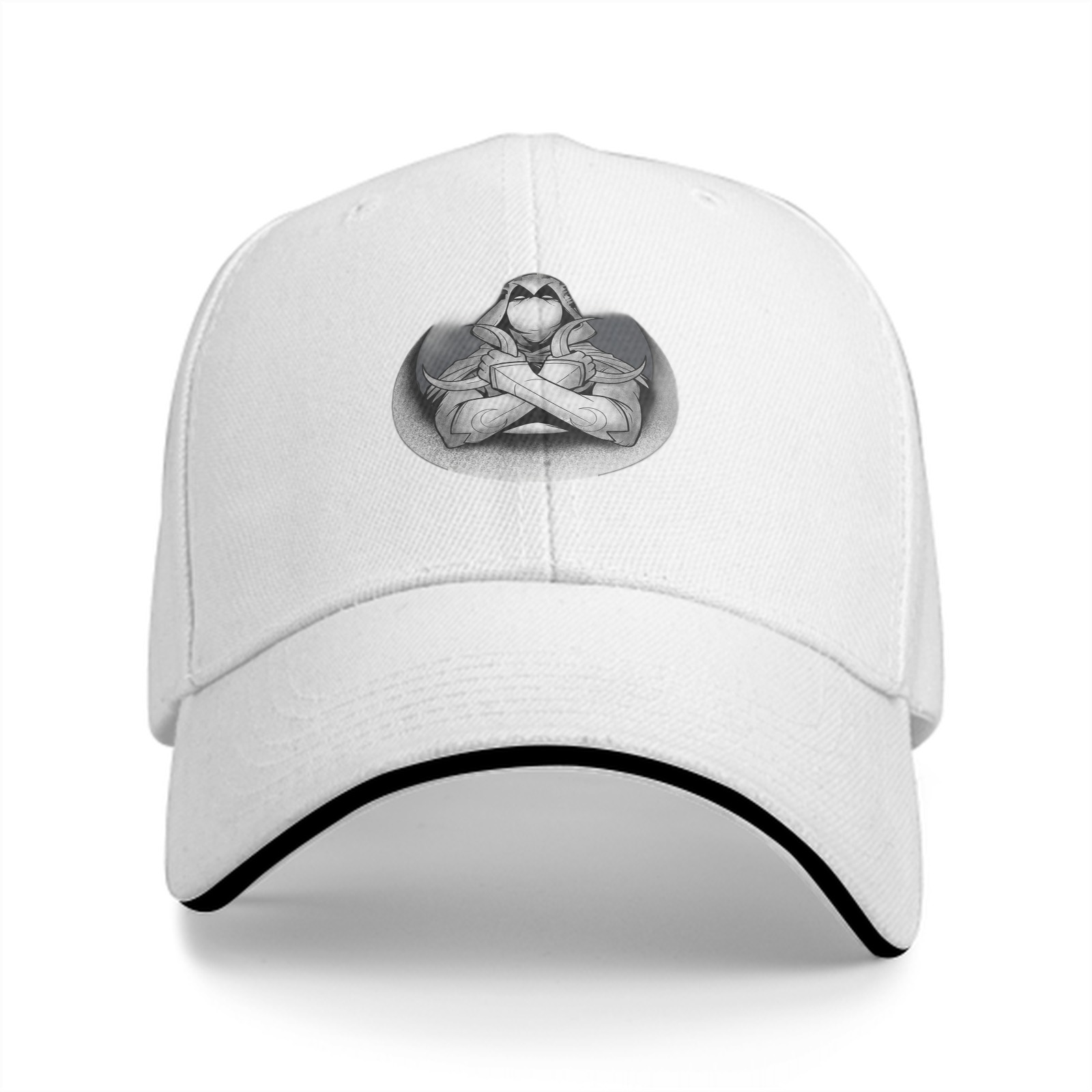 Black Baseball Cap With Hooded Assassin Character Print