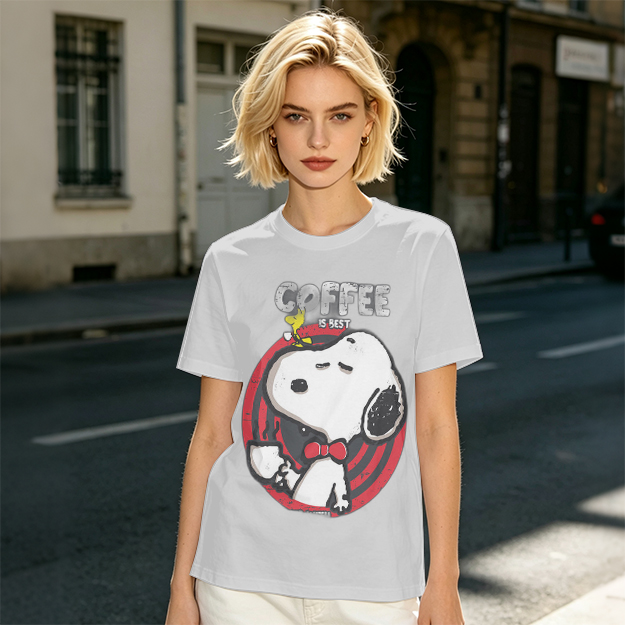 Olive Green Snoopy Coffee Is Best Graphic T-Shirt