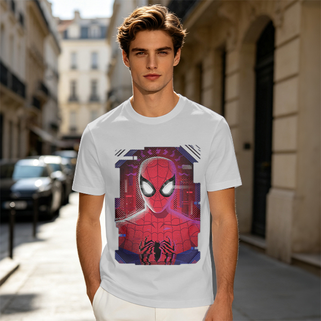 Olive Green Spider-Man Graphic Short Sleeve T-Shirt