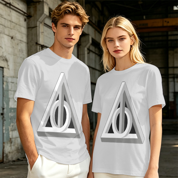 Olive T-shirt with 3D Deathly Hallows Symbol Print