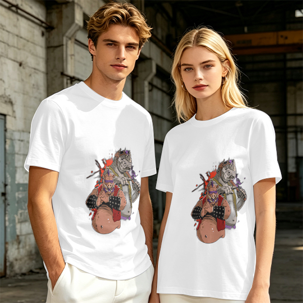 Olive Green T-Shirt with Bebop and Rocksteady Graphic Print