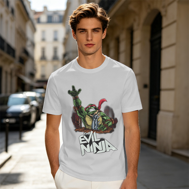 Olive T-Shirt With Evil Ninja Turtle Graphic Print