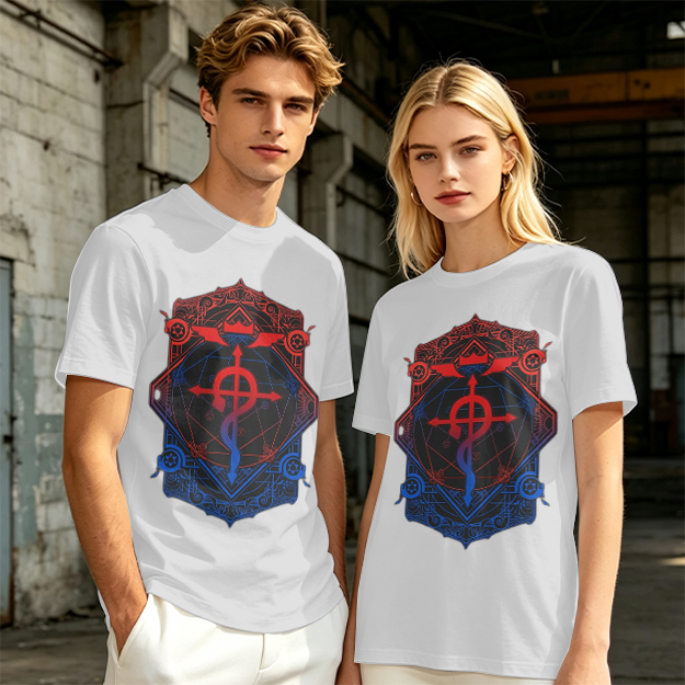 Olive T-Shirt with Fullmetal Alchemist Transmutation Crest Print