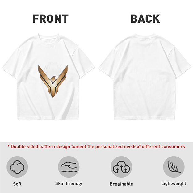 Olive Green T-Shirt With Gold Winged Emblem Graphic
