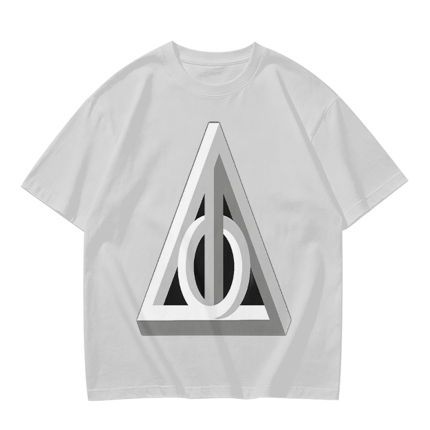 Olive T-shirt with 3D Deathly Hallows Symbol Print