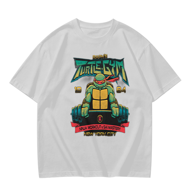 Olive T-shirt with Teenage Mutant Ninja Turtle Gym Print