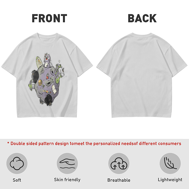 Olive Green T-Shirt With Space Raccoon On Asteroid Graphic