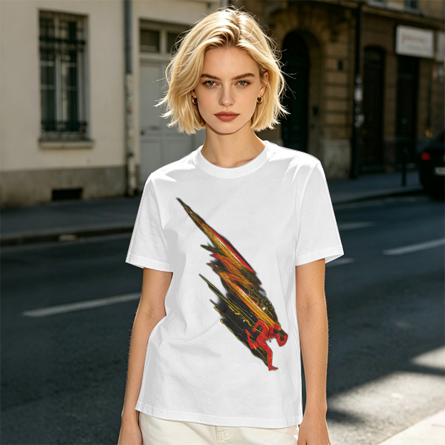 Olive T-shirt with Dynamic Speed Runner Graphic Print