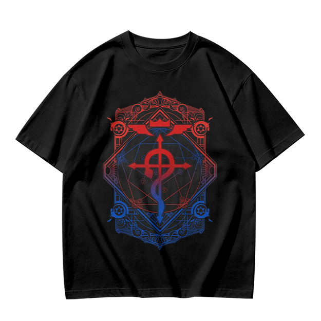 Olive T-Shirt with Fullmetal Alchemist Transmutation Crest Print