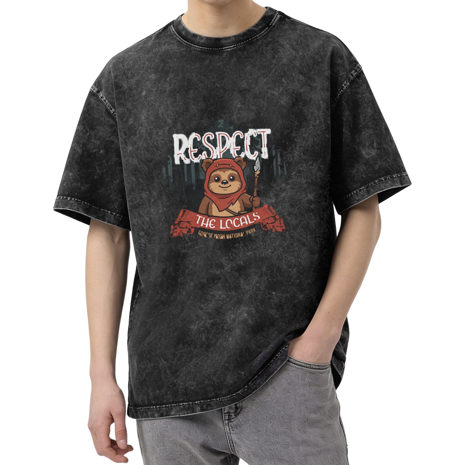 Respect The Locals Ewok Graphic Vintage T-Shirt
