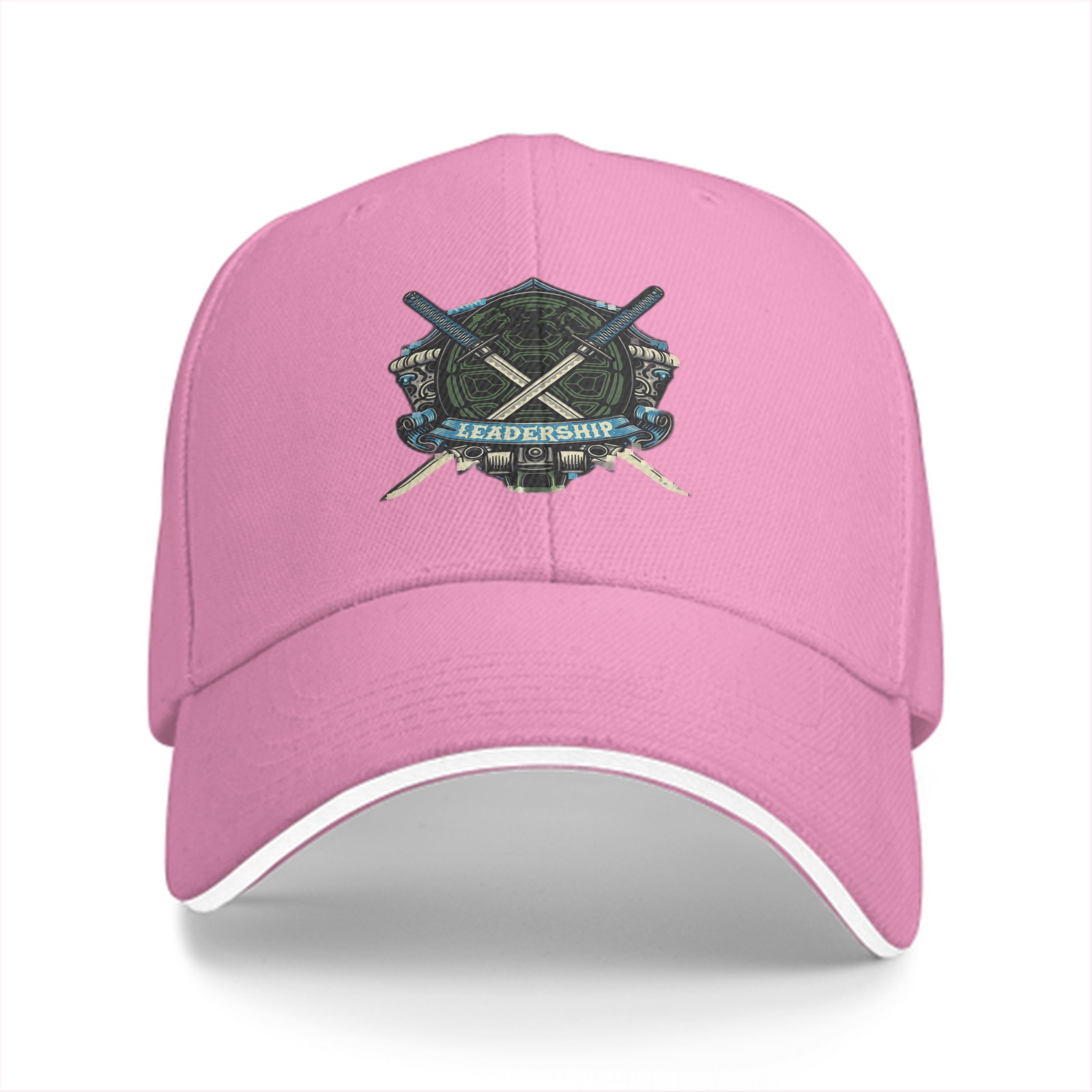 Black Baseball Cap With Crossed Swords Leadership Emblem