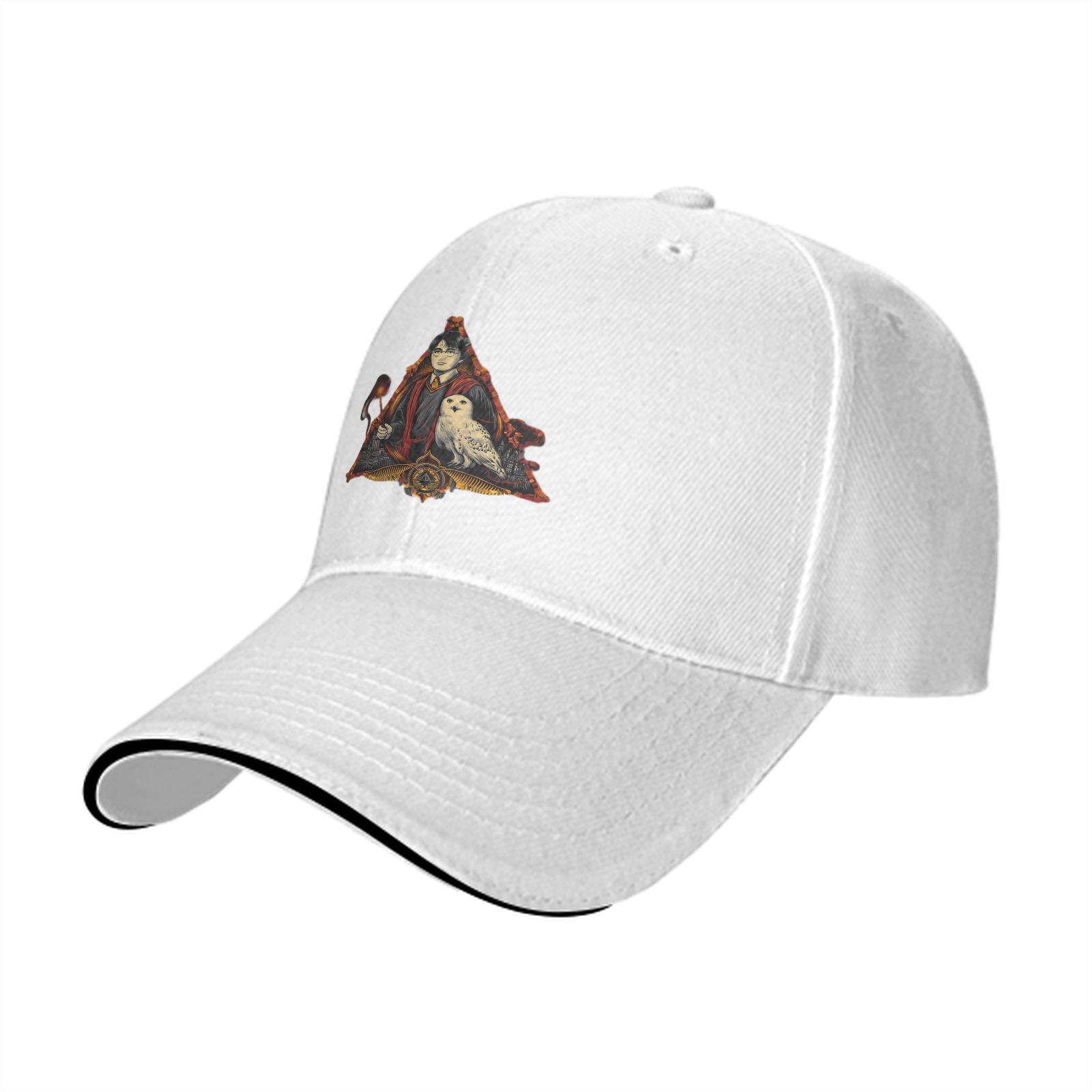 Black baseball cap with Harry Potter and Hedwig graphic