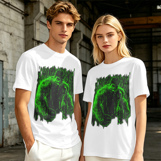 Olive Green T-Shirt With Glowing Green Hulk Graphic Print