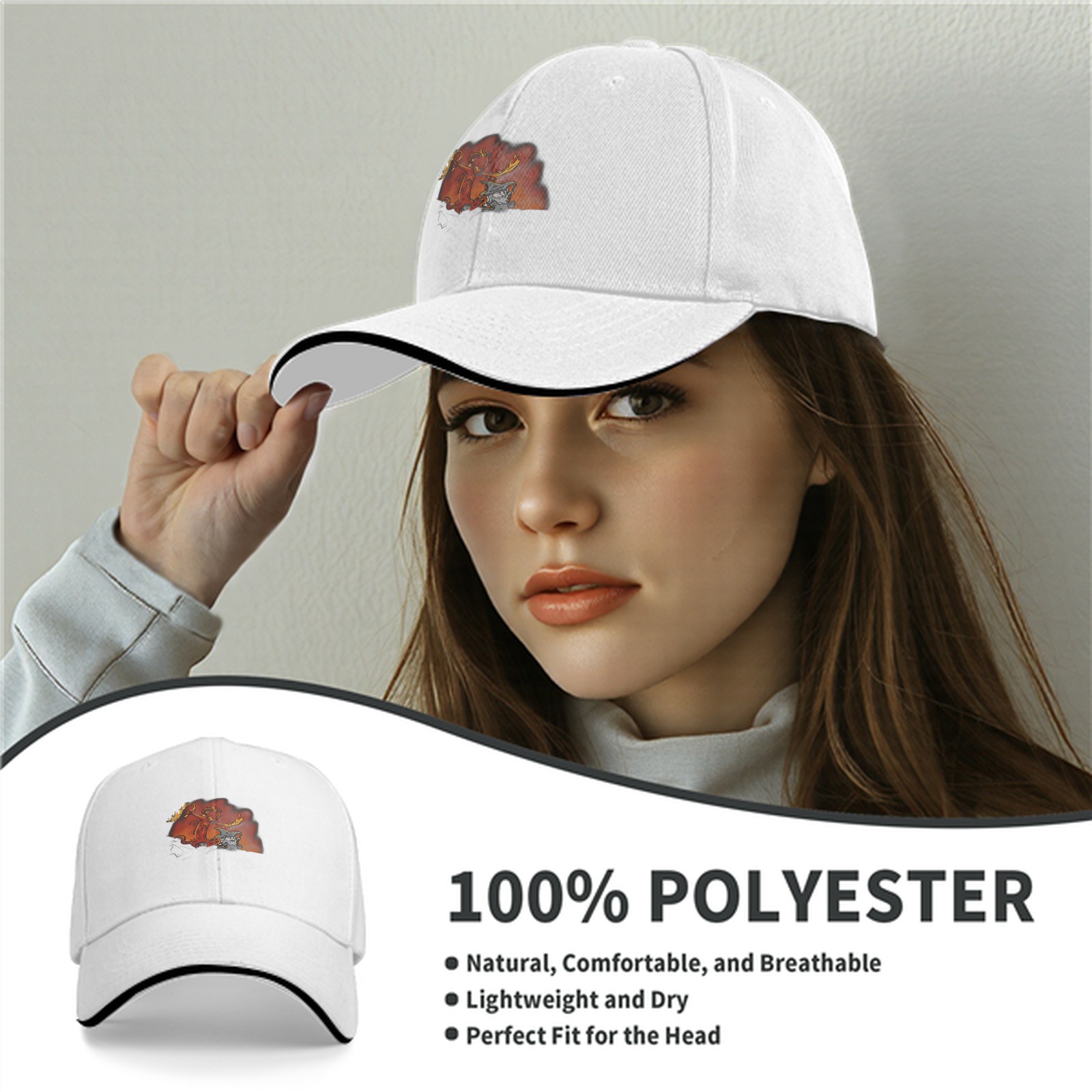 Black Baseball Cap With Fire Elemental And Wizard Graphic