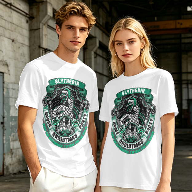 Slytherin House Christmas Party Themed Graphic T-Shirt