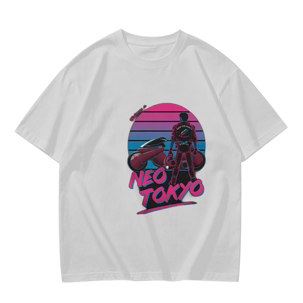 Neo Tokyo Synthwave Biker Graphic T-Shirt