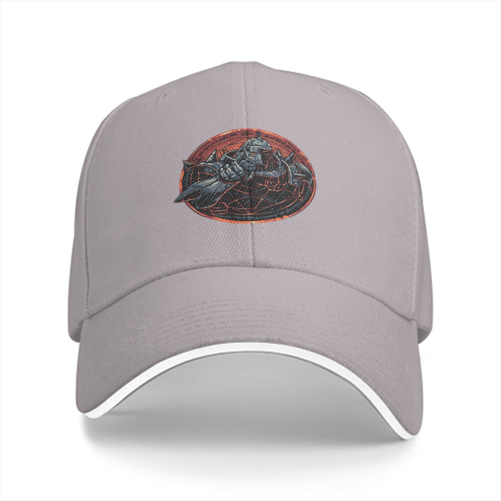 Black Baseball Cap With Armored Alchemist Character Print