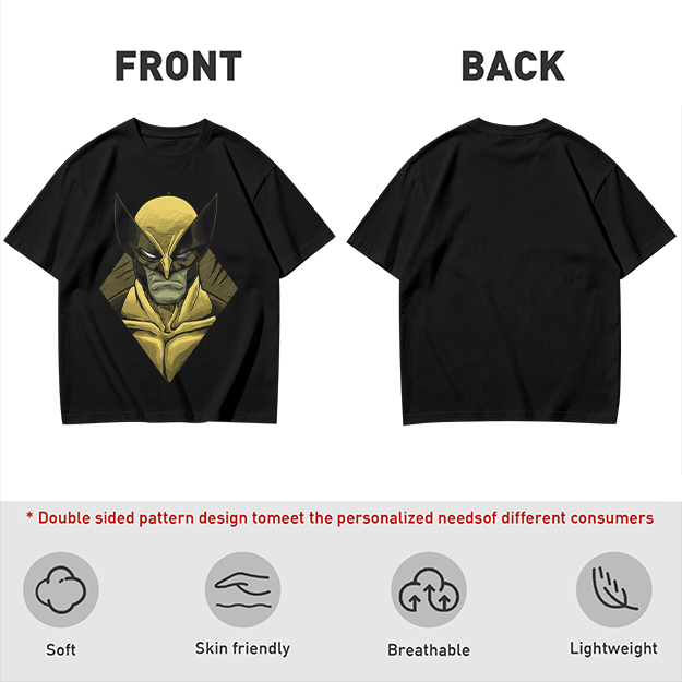 Olive T-shirt with Wolverine Superhero Graphic Print