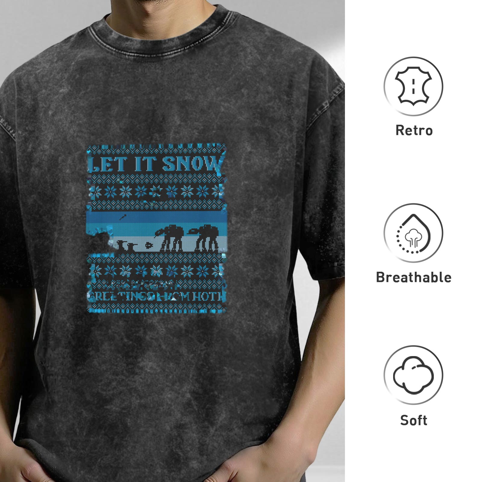 Star Wars Let It Snow Hoth Ugly Christmas Sweater Style T-Shirt
