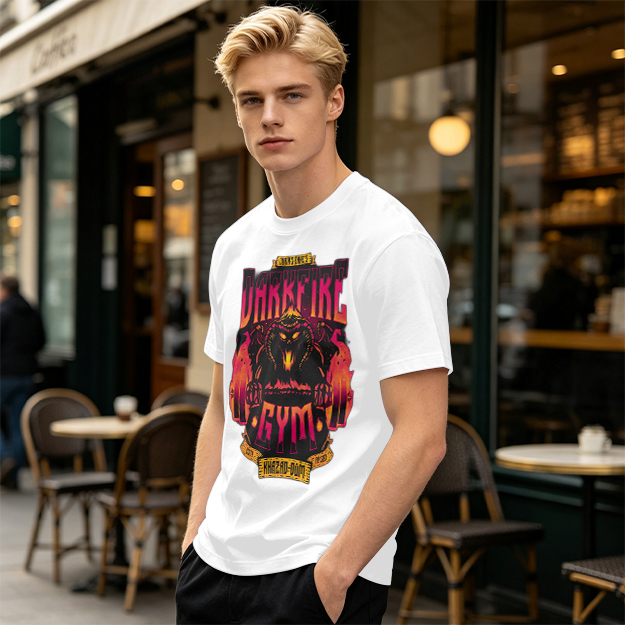 Darkfire Gym Graphic Print Olive T-Shirt