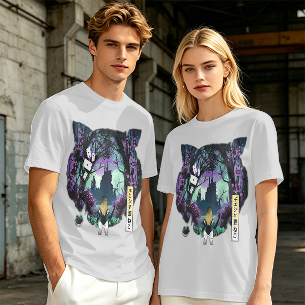 Cheshire Cat Wonderland Forest Graphic Tee