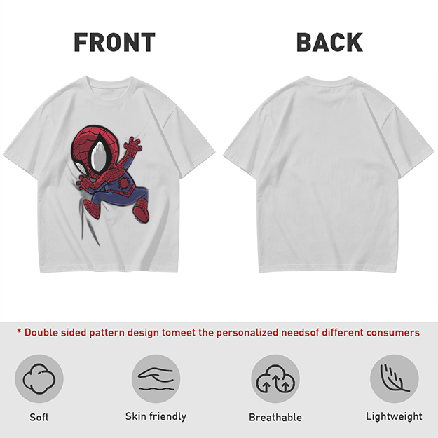 Olive T-shirt with Chibi Spider-Man Graphic Print