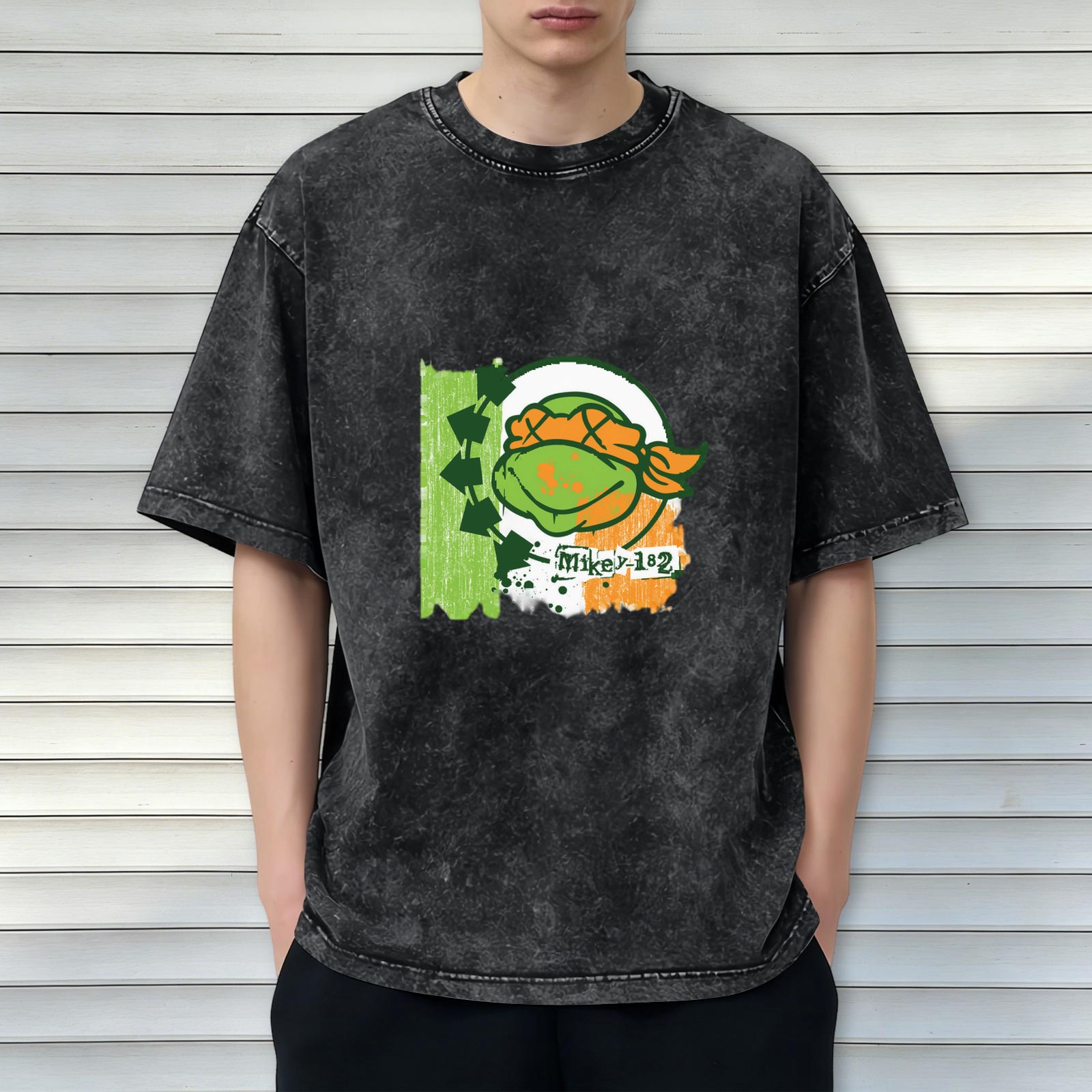 Teenage Mutant Ninja Turtles Mikey Graphic Acid Wash T-Shirt