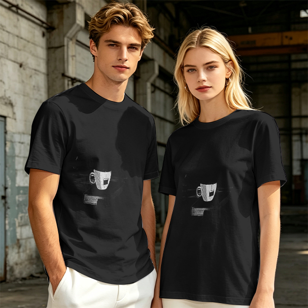 Olive Green Crewneck T-Shirt With Coffee Cup Graphic Print