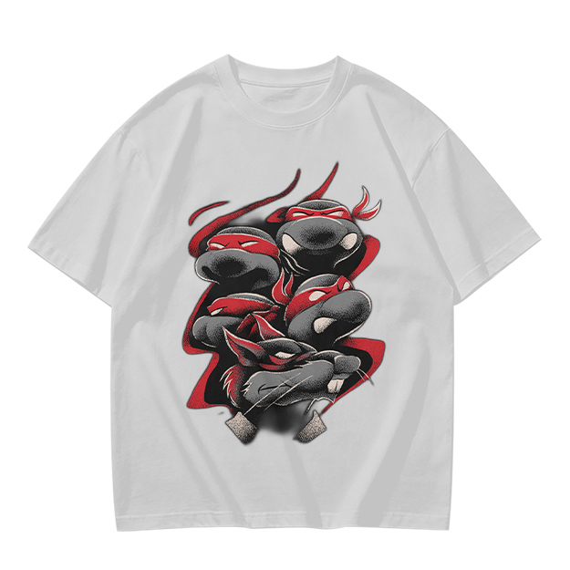 Olive T-Shirt with Red Bandana Ninja Turtle Graphic