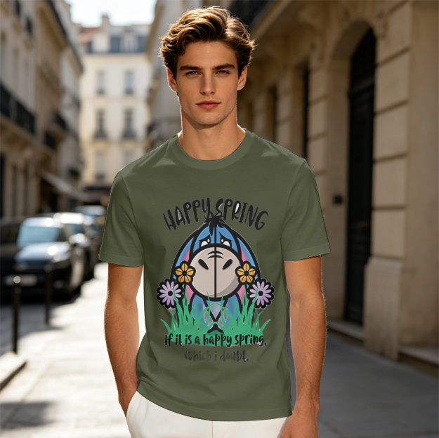 Eeyore Happy Spring T-Shirt with Floral Graphic Design