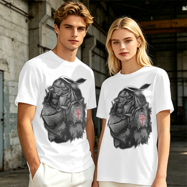 Olive T-shirt with Fullmetal Alchemist Alphonse Armor Graphic