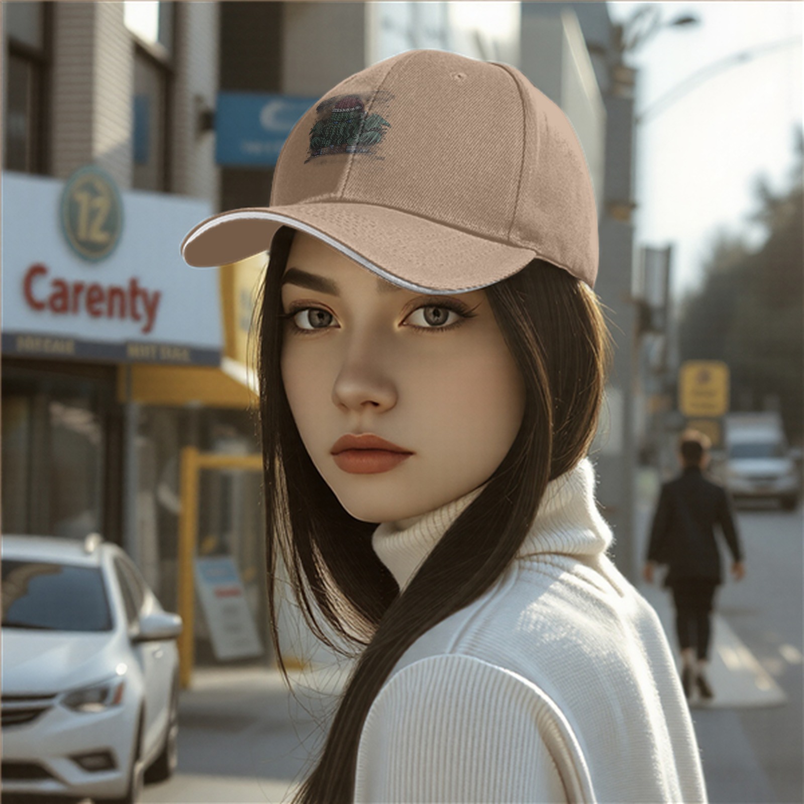 Black Baseball Cap with Christmas Cthulhu Graphic