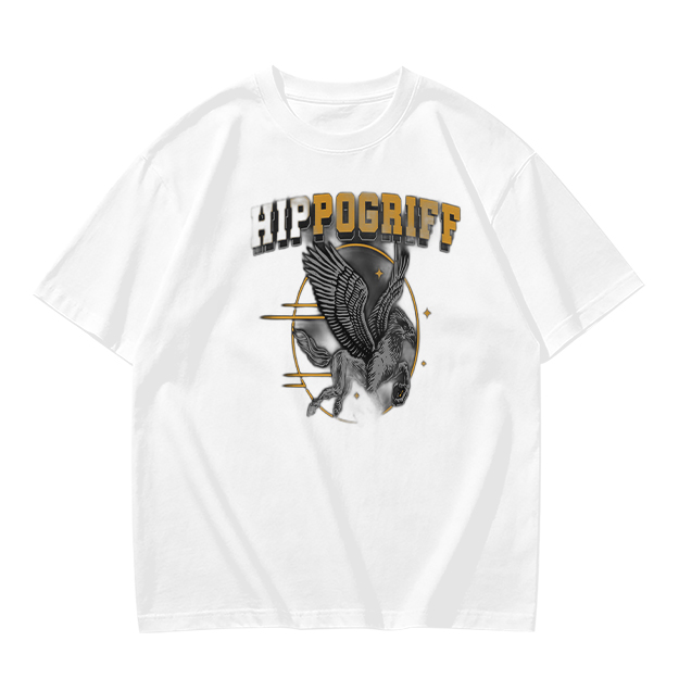 Olive Graphic T-Shirt Featuring Hippogriff Design