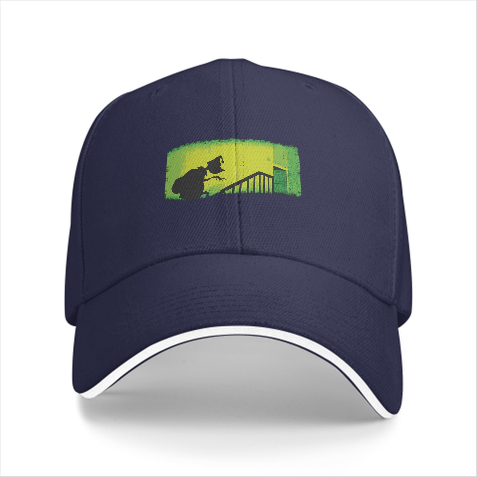 Baseball Cap with Grinch Stealing Christmas Silhouette Art