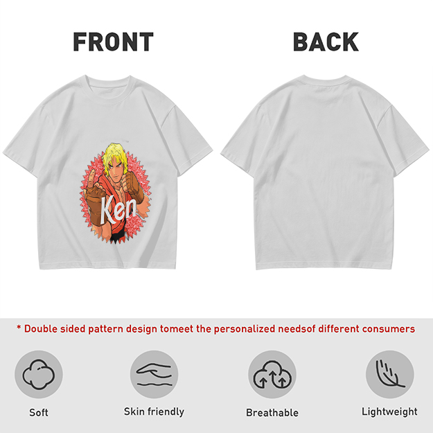 Olive T-shirt with Street Fighter Ken Graphic Print