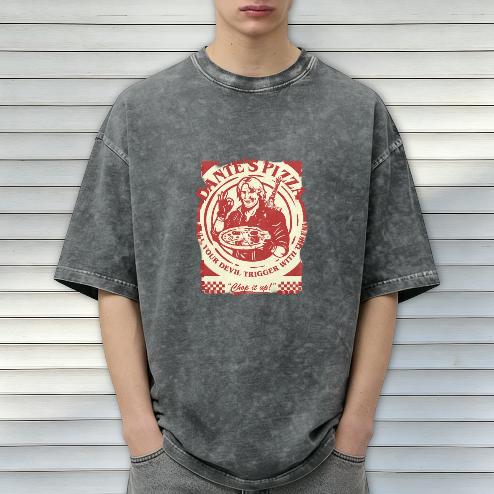 Dante's Pizza Devil Trigger Vintage Washed Graphic T-Shirt