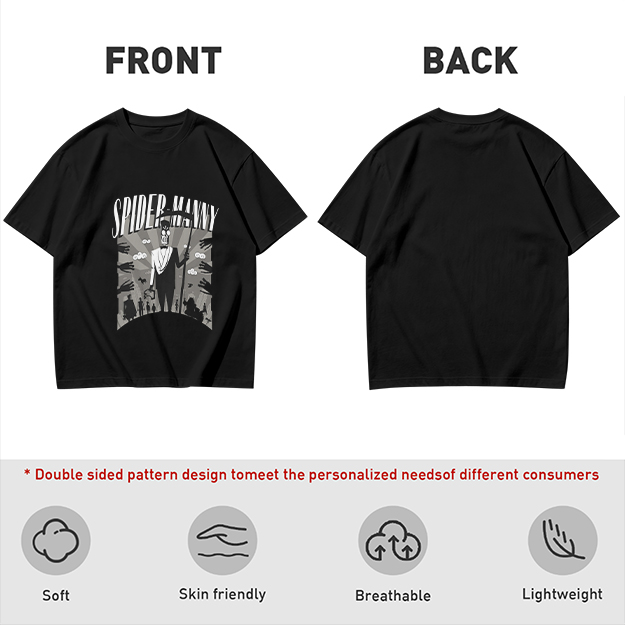 Olive T-Shirt Featuring Spider Manny Graphic Print