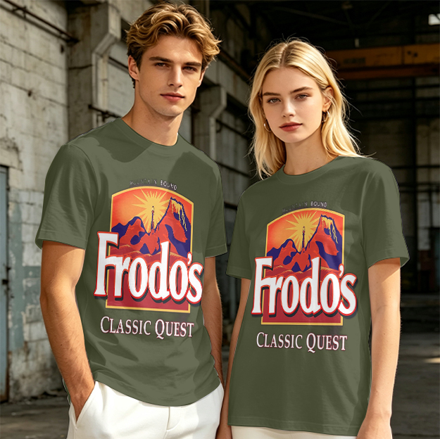 Frodo's Classic Quest Mountain Graphic T-Shirt Print Design